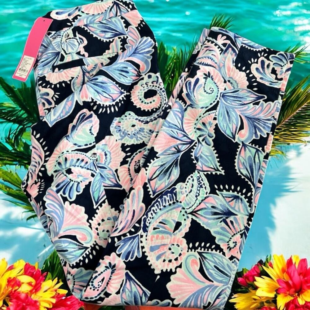 Lilly Pulitzer NWT Kelly High Rise Skinny Ankle Pants High Rise Tide Navy Holy 6